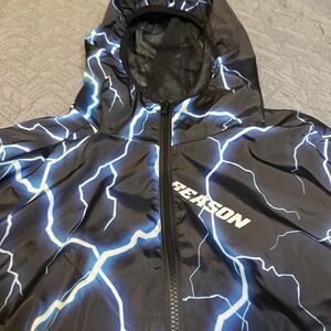 Crazy Y2K Reason AOP lightning windbreaker Size Medium Streetwear